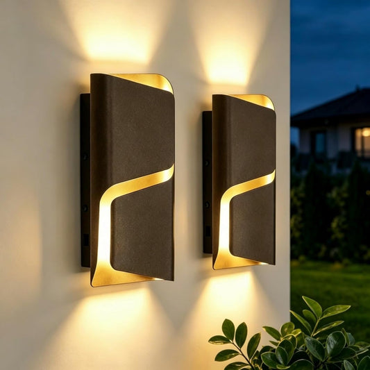 LED Outdoor Wall Light with Adjustable Brightness & 3CCT, Modern Waterproof Exterior Wall Sconce with Photocell Sensor for Porch, Garage & Entryway