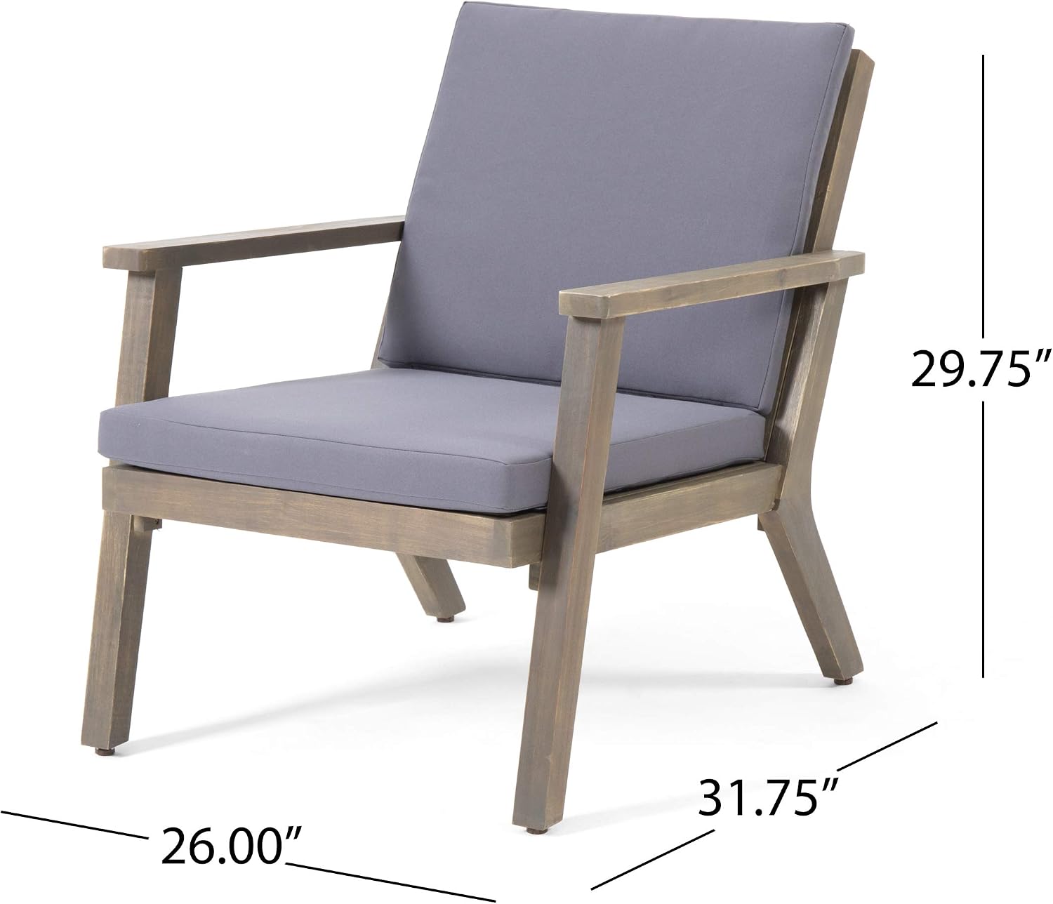 Mid-Century Modern 5-Piece Acacia Wood Patio Furniture Set with Chairs, Ottomans & Side Table, Outdoor Seating Set for Patio, Garden & Deck