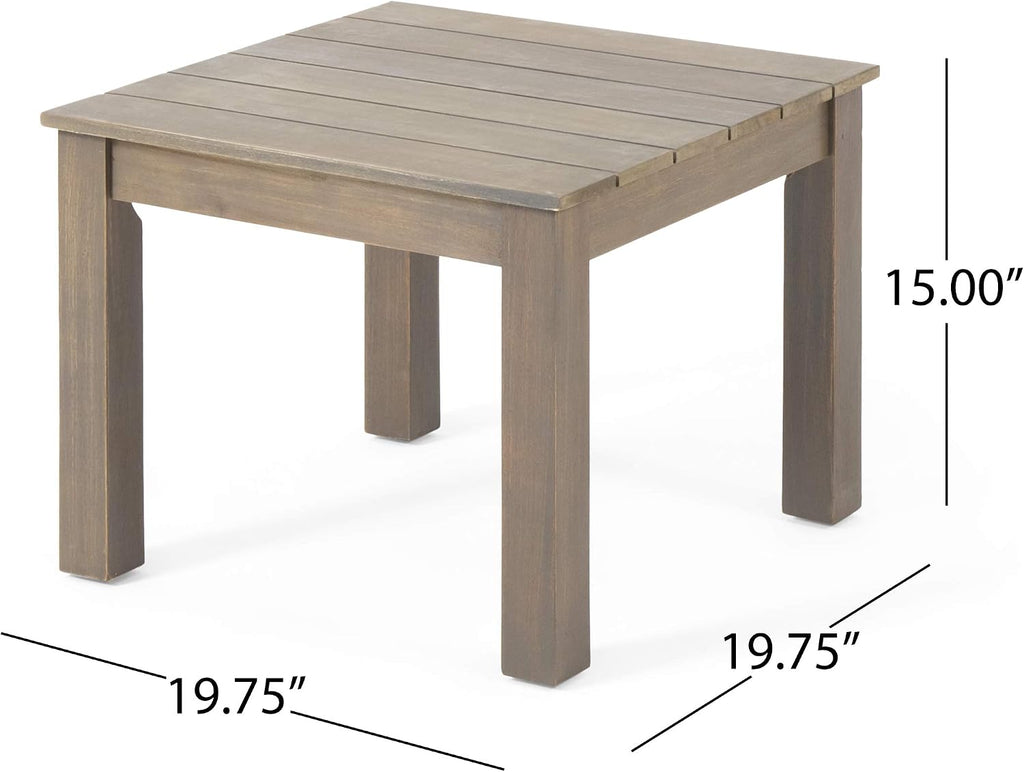 Mid-Century Modern 5-Piece Acacia Wood Patio Furniture Set with Chairs, Ottomans & Side Table, Outdoor Seating Set for Patio, Garden & Deck