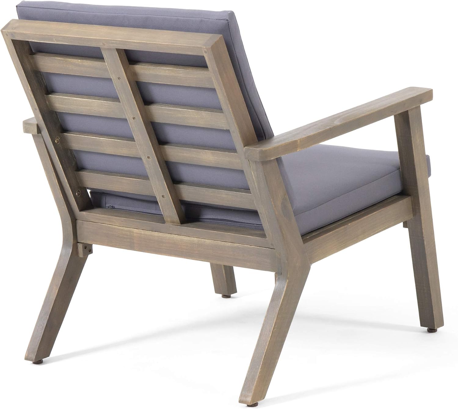 Mid-Century Modern 5-Piece Acacia Wood Patio Furniture Set with Chairs, Ottomans & Side Table, Outdoor Seating Set for Patio, Garden & Deck