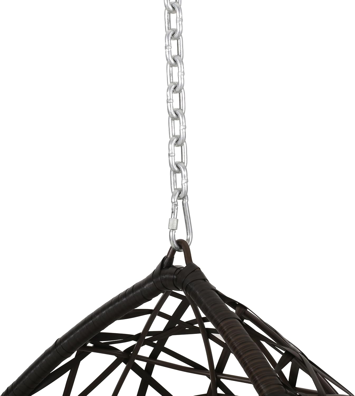 Teardrop Hanging Egg Chair with Cushion, Outdoor Indoor Rattan Swing Chair with Chain, Patio Porch Hammock Chair for Balcony Garden Bedroom