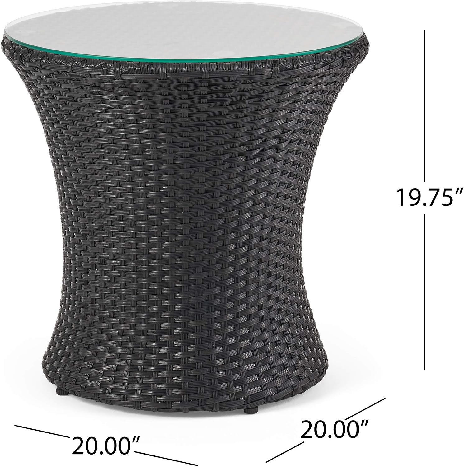 Outdoor PE Wicker Patio Chairs Set with Cushions & Table, Ready-to-Use Backyard Seating Set, Black Frame with White Cushions, No Assembly Required